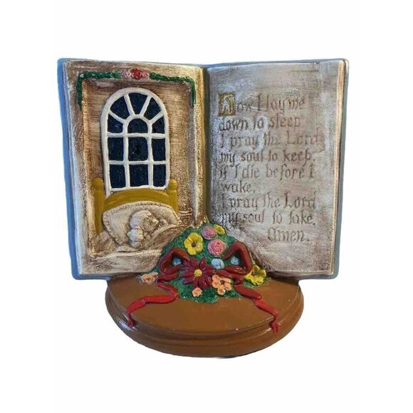 Homemade Other - Ceramic Seasons Of Prayer Hand Painted Child's Bedtime Prayer Vtg 70’s Grandkids